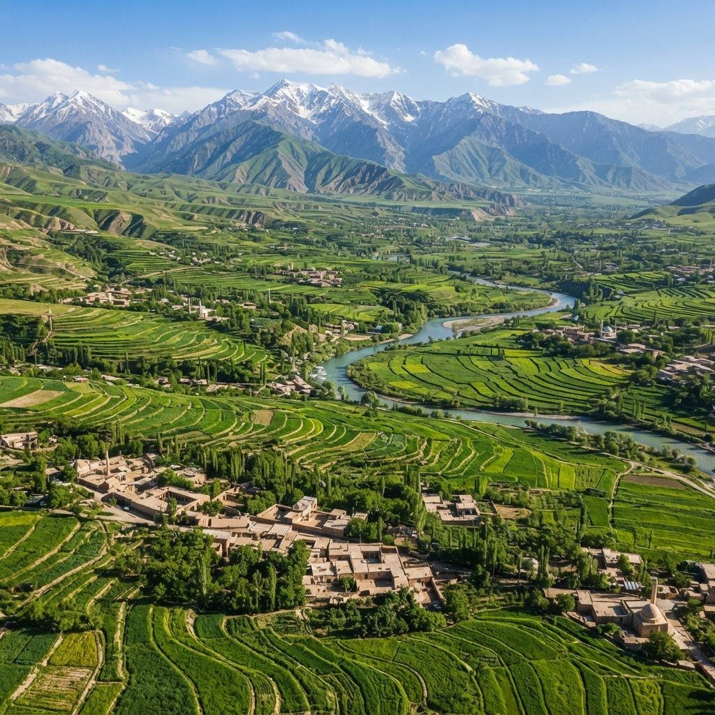 Fergana Valley aerial view